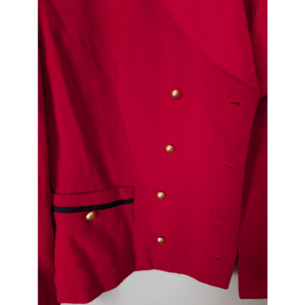 Kasper ASL Red Double Breasted Blazer Gold Buttons - Picture 4 of 11